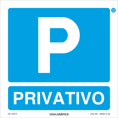 Placa de sinalética – Parque privativo
