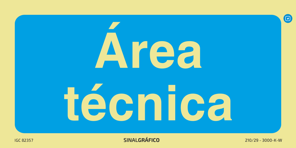 Placa de sinalética – Área técnica