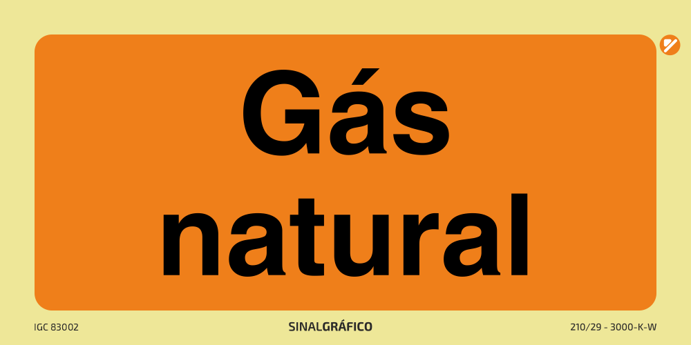 Placa de sinalética – Gás Natural