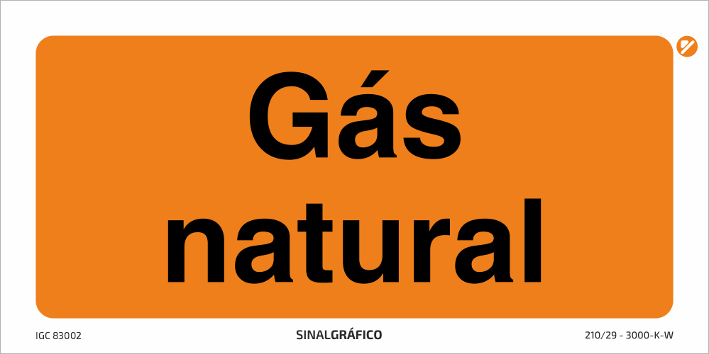 Placa de sinalética – Gás Natural