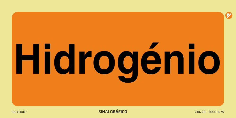 Placa de sinalética – Hidrogênio