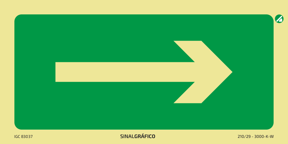 Placa de sinalética – Seta direcional (horizintal) ← →