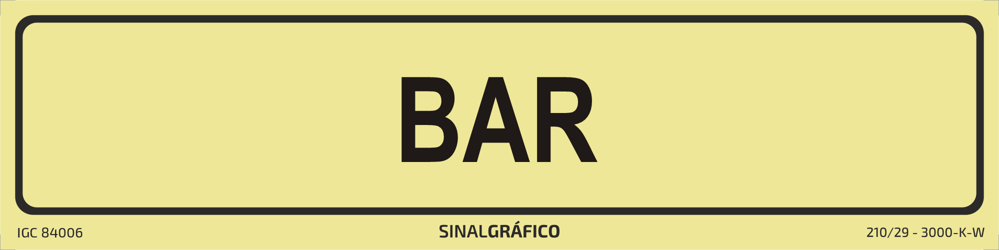 Placa de sinalética – Bar