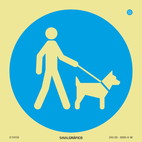 Placa de Sinalética -  Entrada de cães só com trela