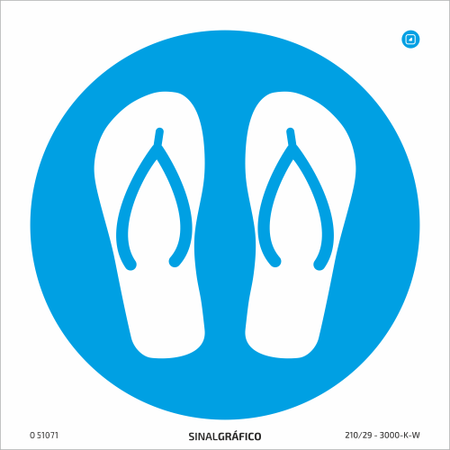 Placa de Sinalética -  Obrigatório o uso de chinelos