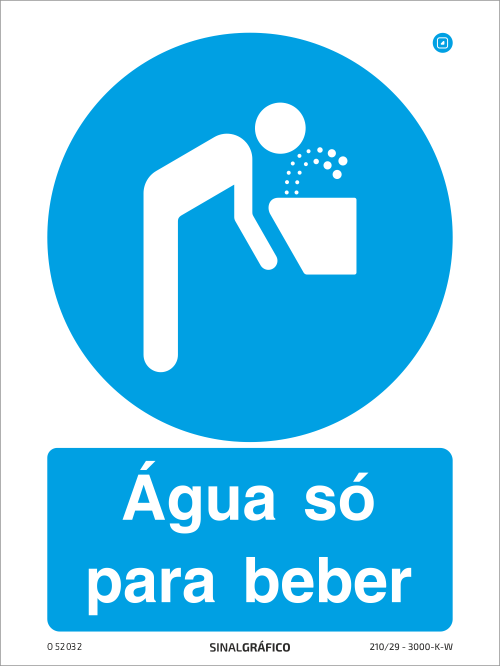 Placa de Sinalética -  Água só para beber