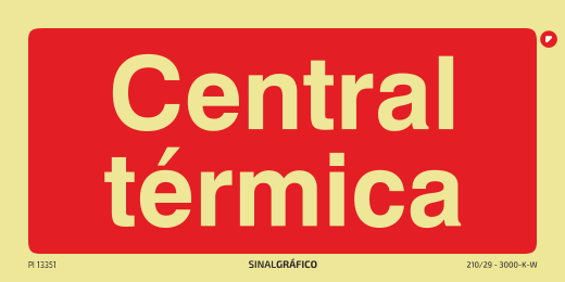 Placa de sinalética - Central térmica