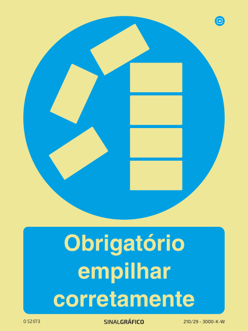 Placa de Sinalética - Obrigatório empilhar corretamente Criaconsensos - Serviços Gráficos e Publicidade