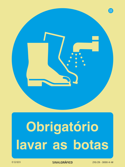 Placa de Sinalética - Obrigatório lavar as botas Criaconsensos - Serviços Gráficos e Publicidade