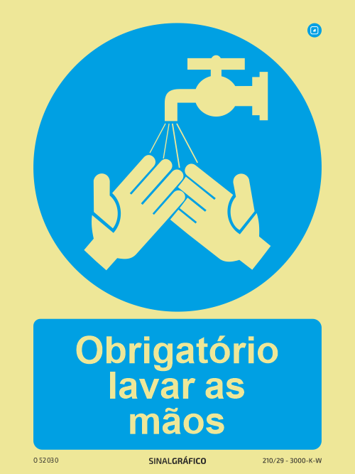 Placa de Sinalética - Obrigatório lavar as mãos Criaconsensos - Serviços Gráficos e Publicidade