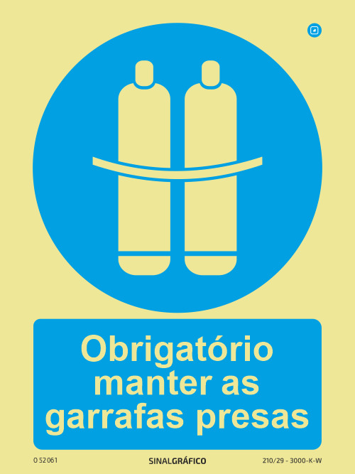 Placa de Sinalética - Obrigatório manter as garrafas presas Criaconsensos - Serviços Gráficos e Publicidade