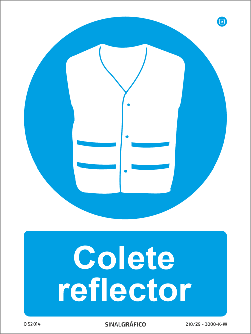 Placa de Sinalética - Obrigatório usar colete refletor - Criaconsensos - Serviços Gráficos e Publicidade