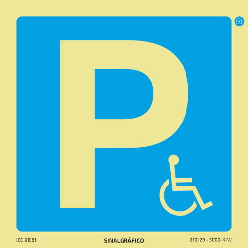 Placa de sinalética – Indicação de lugar de estacionamento para deficientes Criaconsensos - Serviços Gráficos e Publicidade